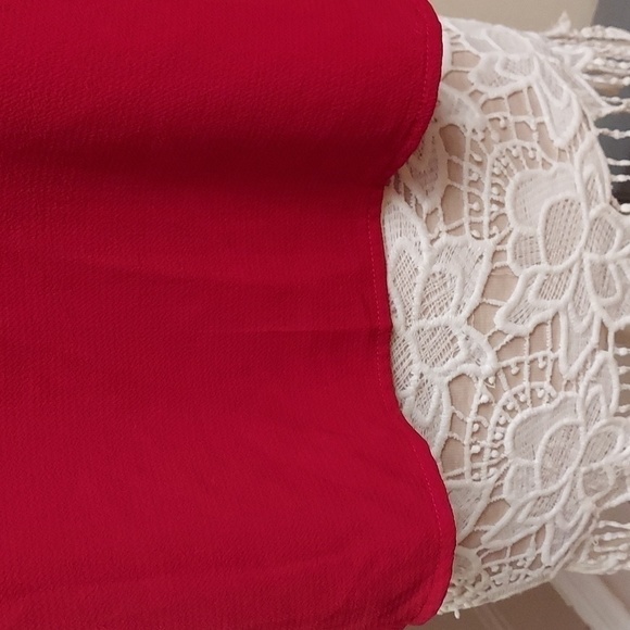 ACESHIN Red Butterfly Sleeve Tie Back Top - Picture 3 of 9